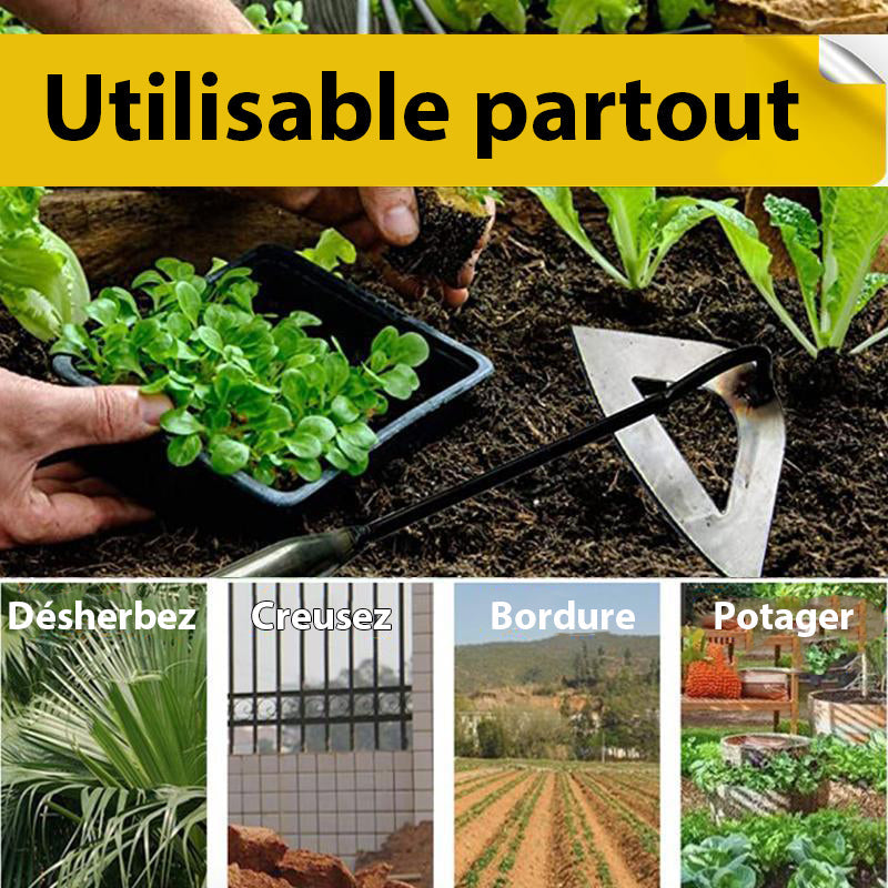 RATEAU DE DESHERBAGE PORTATIF EN ACIER OUTIL JARDIN POLYVALENT