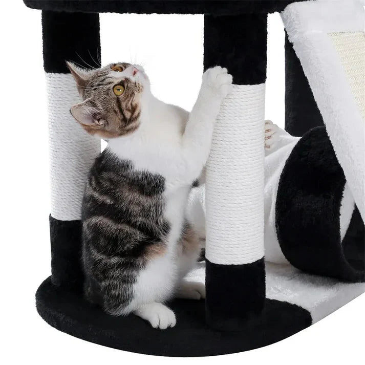 ARBRE À CHAT ET GRIFFOIR DE PETITE TAILLE AVEC MOTIF PANDA MIGNON