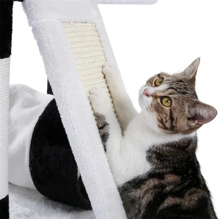 ARBRE À CHAT ET GRIFFOIR DE PETITE TAILLE AVEC MOTIF PANDA MIGNON