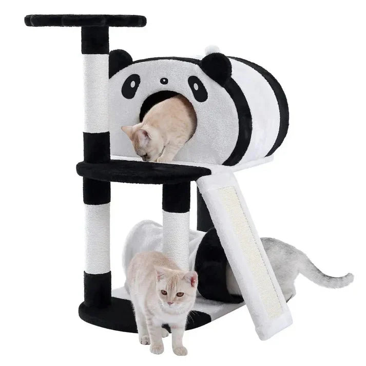 ARBRE À CHAT ET GRIFFOIR DE PETITE TAILLE AVEC MOTIF PANDA MIGNON