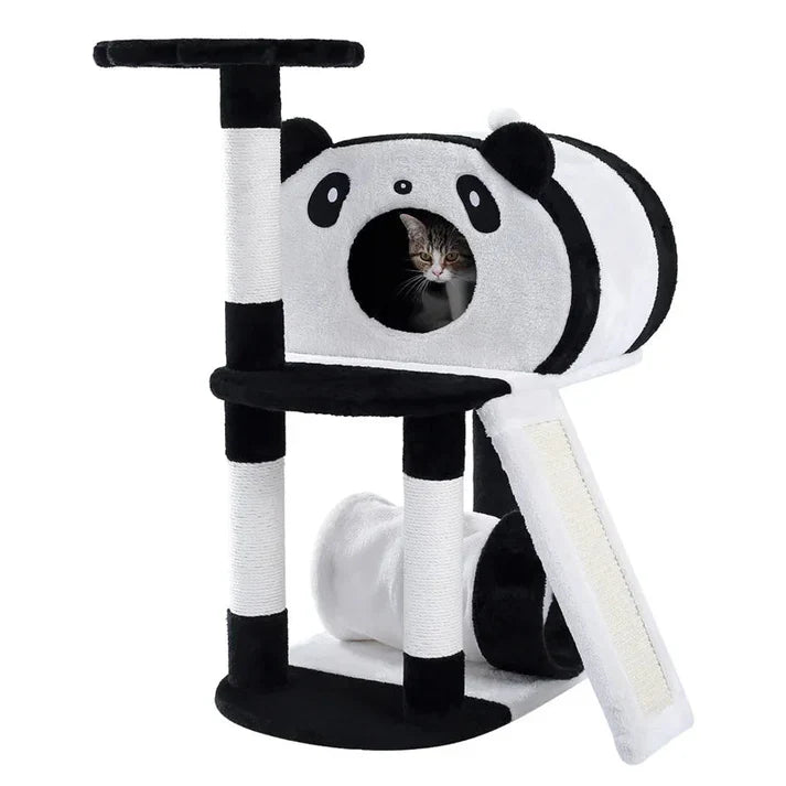 ARBRE À CHAT ET GRIFFOIR DE PETITE TAILLE AVEC MOTIF PANDA MIGNON