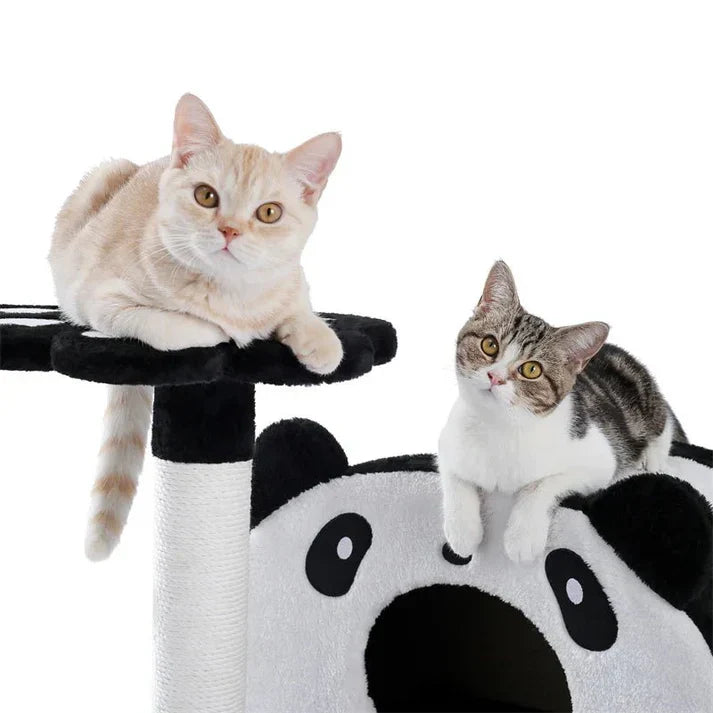 ARBRE À CHAT ET GRIFFOIR DE PETITE TAILLE AVEC MOTIF PANDA MIGNON