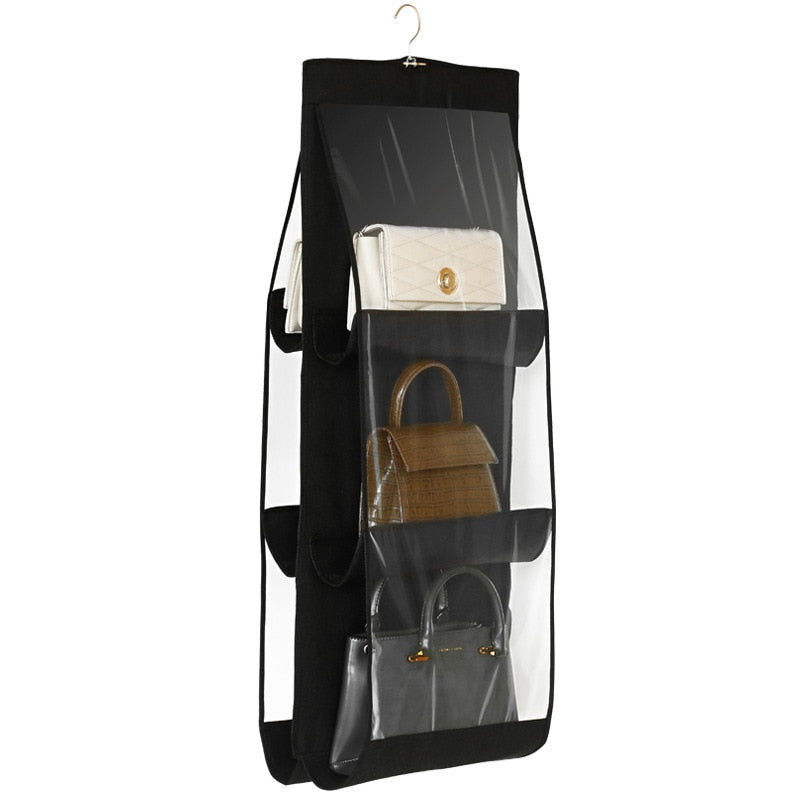 SUPPORT DE RANGEMENT SACS A MAIN 6 POCHES SUSPENDU