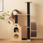 Arbre à chat en bois massif FelineActive Pro – Le centre fitness premium pour chats énergiques 152 cm