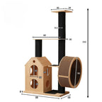 Arbre à chat en bois massif FelineActive Pro – Le centre fitness premium pour chats énergiques 152 cm