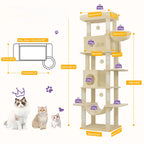 Arbre à chat SkyPalace Elite – La villa féline XXL en hauteur 210 cm