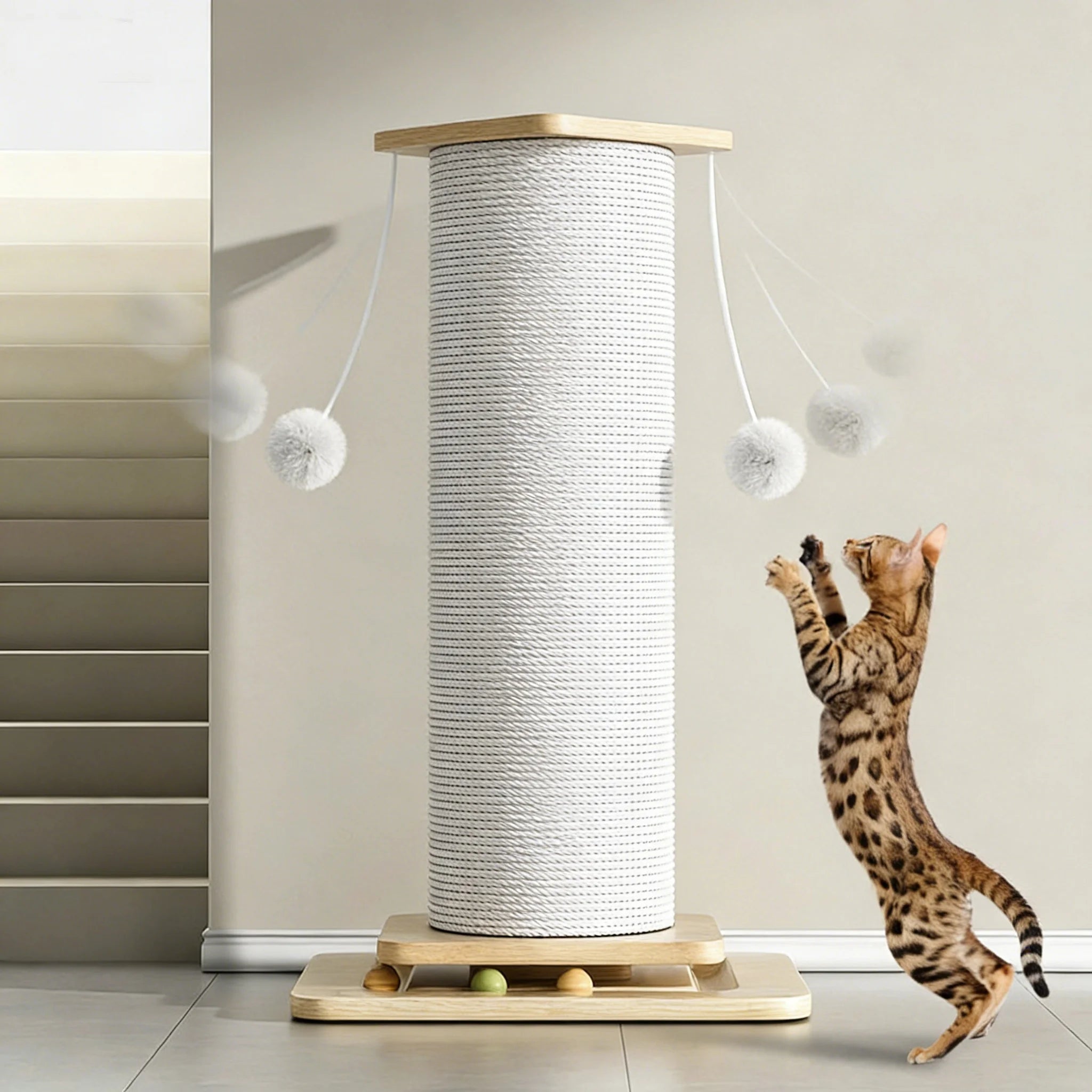 POTEAU GRIFFOIR CHAT EN SISAL – JEU, ESCALADE & PROTECTION DES MEUBLES