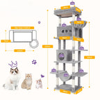 SkyLuxe Tower – Arbre à chat géant XXL 210 cm pour grands chats comme les Maine Coon