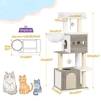 Arbre à chat en bois massif IvoryPalace – Le refuge félin chic et spacieux 130 cm