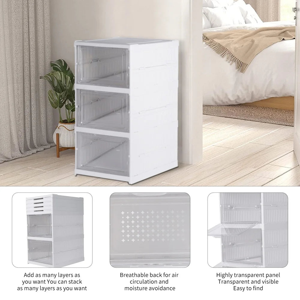 BOÎTE À CHAUSSURES PLIABLE 6 NIVEAUX – RANGEMENT DESIGN & ANTI-POUSSIÈRE