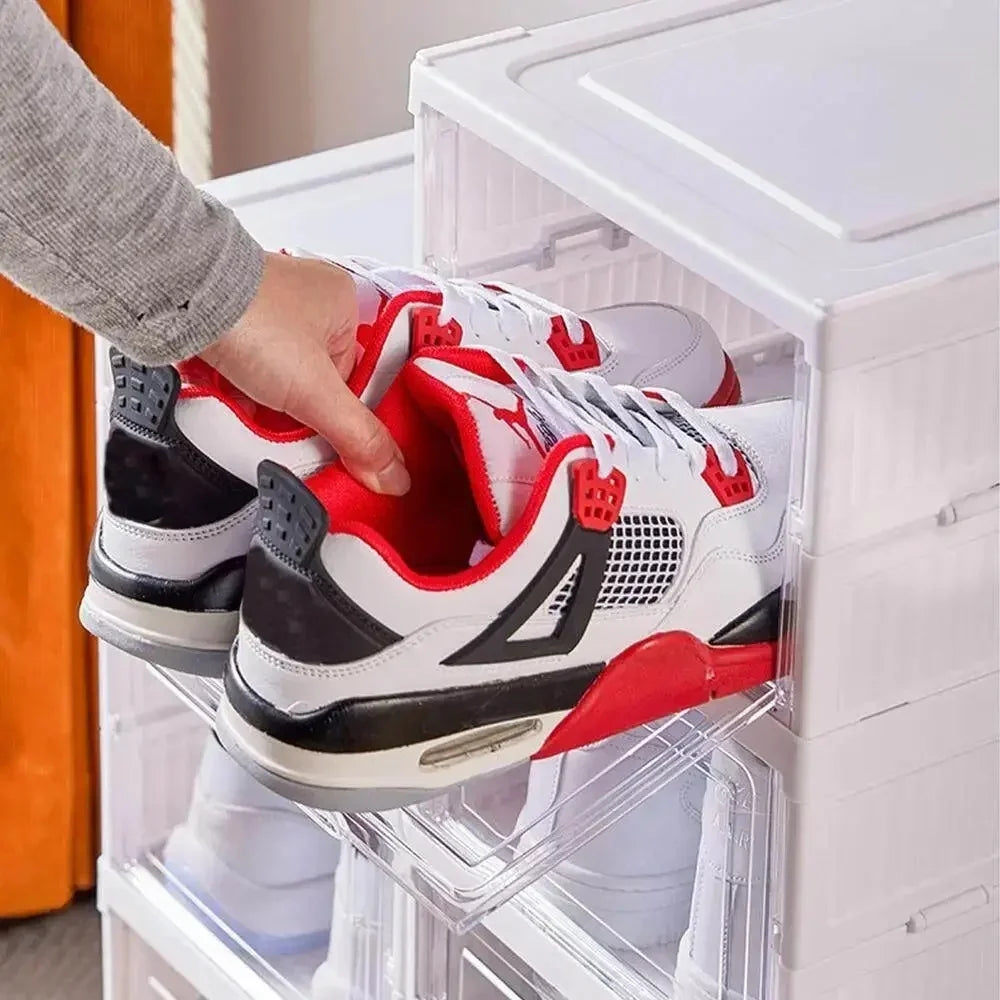 BOÎTE À CHAUSSURES PLIABLE 6 NIVEAUX – RANGEMENT DESIGN & ANTI-POUSSIÈRE