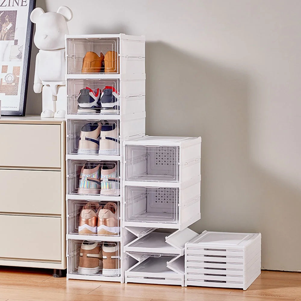 BOÎTE À CHAUSSURES PLIABLE 6 NIVEAUX – RANGEMENT DESIGN & ANTI-POUSSIÈRE