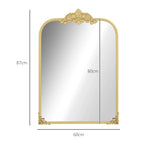Miroir mural arqué baroque doré