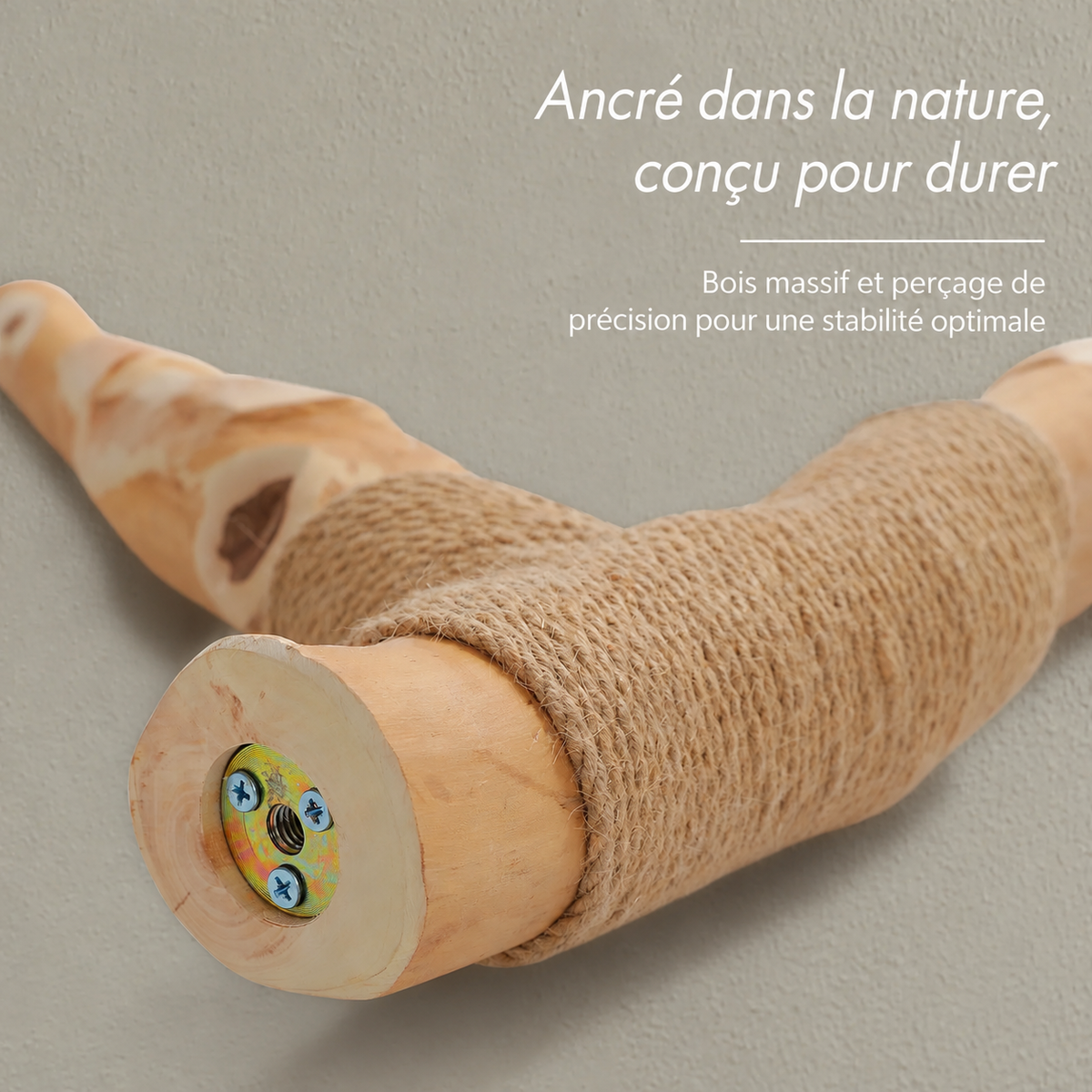Arbre à chat en bois massif 150 cm –  multi-niveaux avec griffoirs en sisal, paniers en osier, lits fleur et hamac