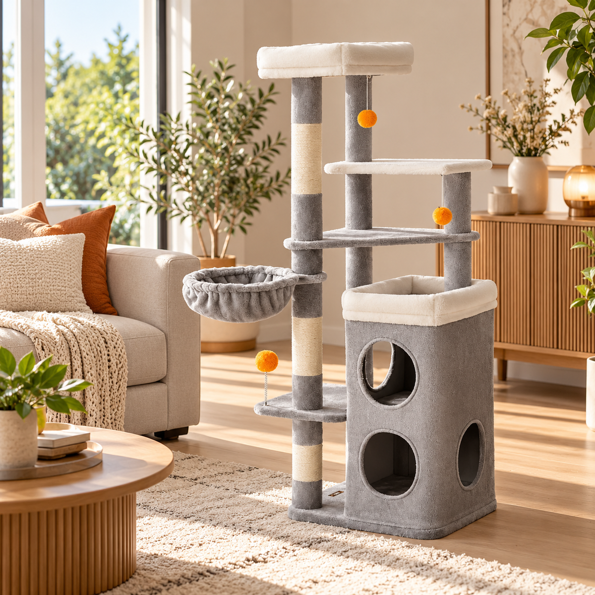 Arbre à chat MajestyClimb – La tour féline premium pour tous les âges 152 cm