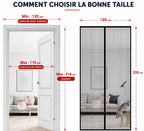MOUSTIQUAIRE MAGNÉTIQUE 120x220 CM POUR PORTE-FENÊTRE – FILET ULTRA DENSE ANTI MOUSTIQUES ET INSECTES, FERMETURE AUTOMATIQUE AIMANTÉE, INSTALLATION SANS PERÇAGE AVEC RUBAN ADHÉSIF