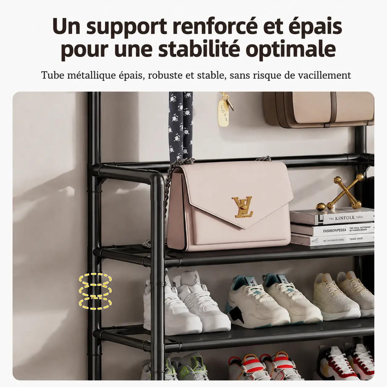 MEUBLE À CHAUSSURES & PORTE-MANTEAUX MULTIFONCTION – RANGEMENT COMPLET POUR L'ENTRÉE