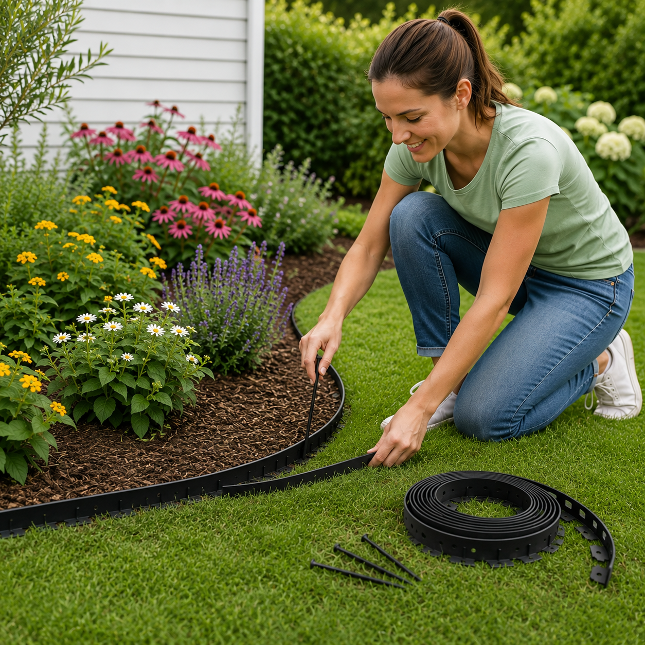 BORDURE DE JARDIN FLEXIBLE 10M – STRUCTUREZ VOTRE EXTÉRIEUR EN QUELQUES MINUTES
