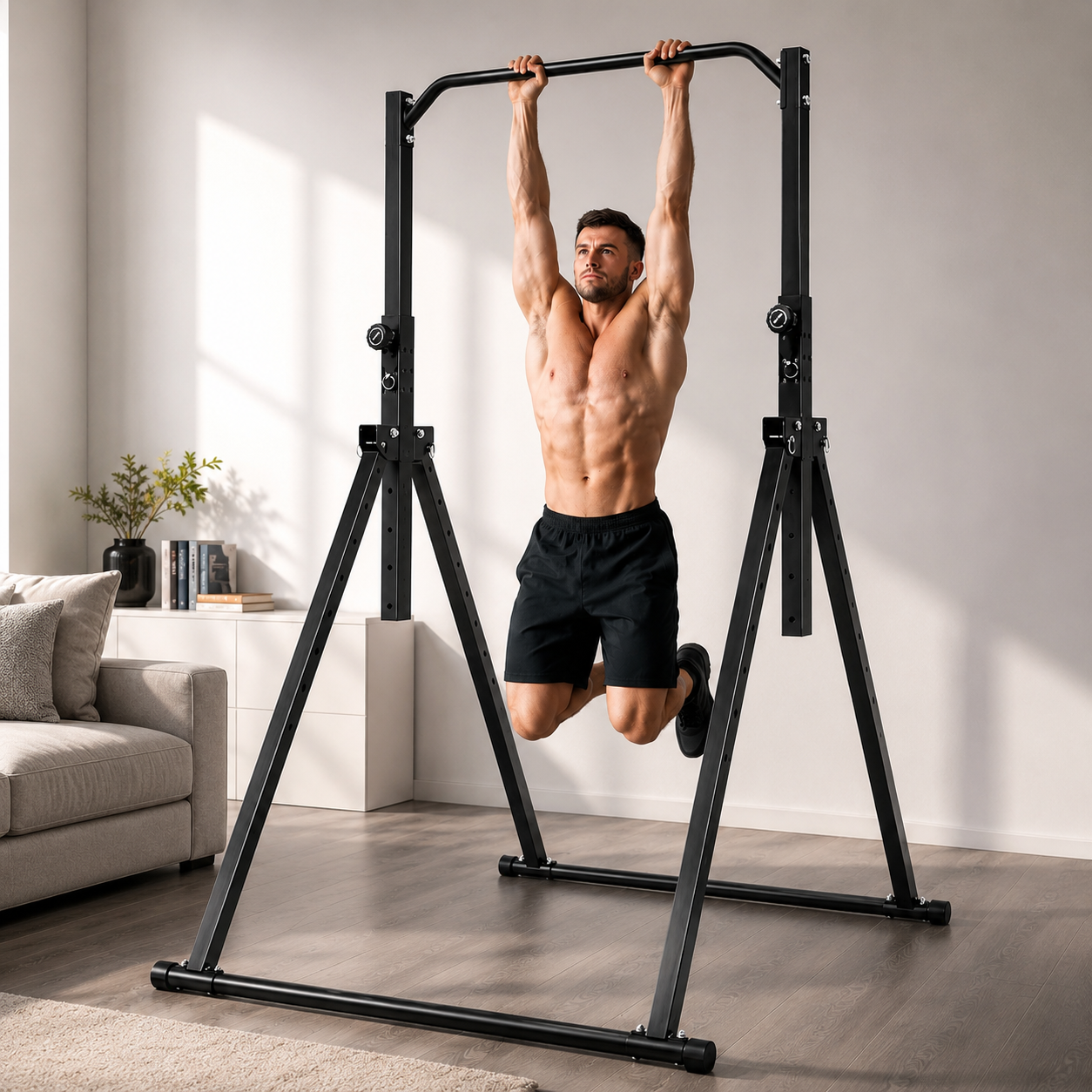 STATION DE TRACTIONS RÉGLABLE – FORCE, STABILITÉ & MUSCULATION COMPLÈTE