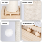 POTEAU GRIFFOIR CHAT EN SISAL – JEU, ESCALADE & PROTECTION DES MEUBLES
