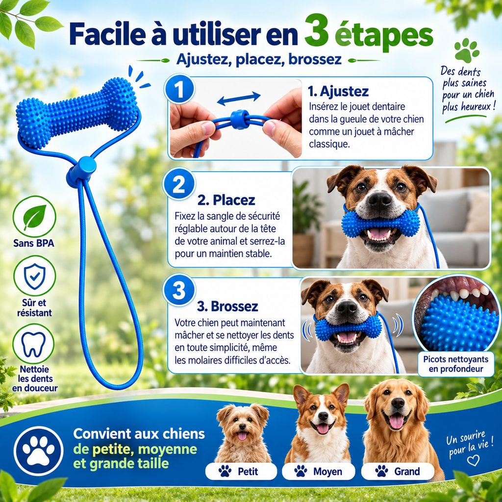 SOIN BUCCO-DENTAIRE, GRIFFOIR DENTAIRE & JOUET À MÂCHER POUR CHIEN