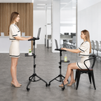 BUREAU ASSIS DEBOUT RÉGLABLE AVEC ROULETTES – CONFORT, MOBILITÉ & POLYVALENCE