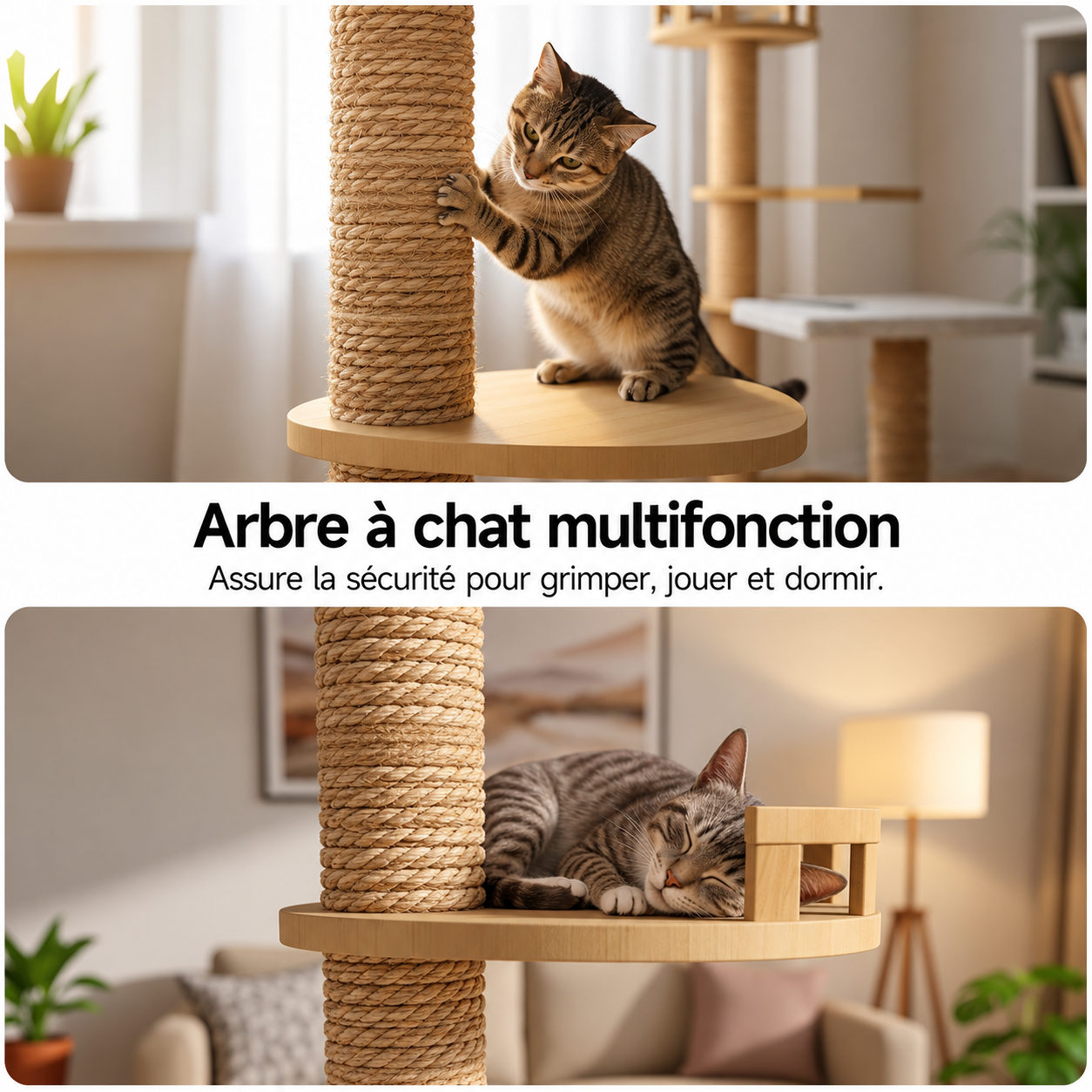 Titanwood XXL – Arbre à chat du sol au plafond spécial maine coon