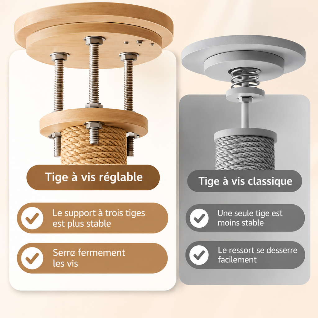 Arbre à chat en bois du sol au plafond multi-niveaux avec hamac et capsule spatiale