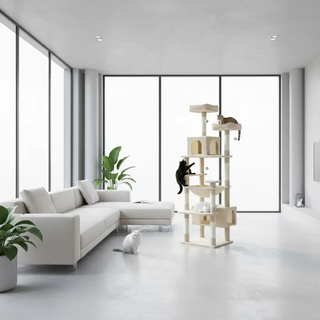 Arbre à chat XXL Imperial Heights – Le palace vertical pour grands chats comme les Maine Coon 184 cm