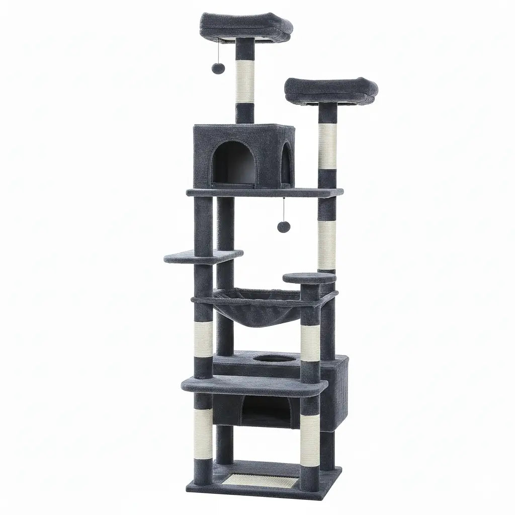Arbre à chat XXL Imperial Heights – Le palace vertical pour grands chats comme les Maine Coon 184 cm