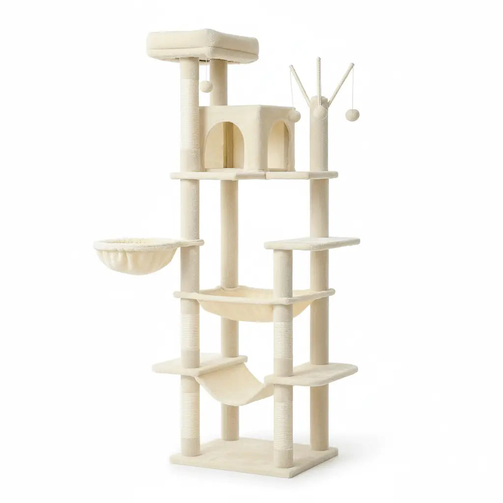 Le Skyline: Arbre à chat design avec condo privé et perchoir panoramique 175 cm