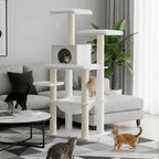 VeloursClimb – L’arbre à chat chic en bois au confort absolu 138 cm