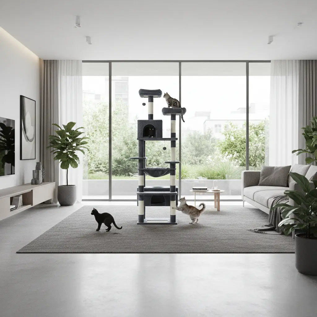 Arbre à chat XXL Imperial Heights – Le palace vertical pour grands chats comme les Maine Coon 184 cm