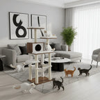 VeloursClimb – L’arbre à chat chic en bois au confort absolu 138 cm