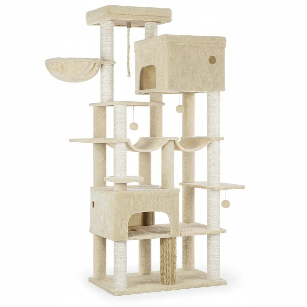 Arbre à chat XXL Titan Crown – Le palais vertical des grands chats comme les Maine Coon 200 cm