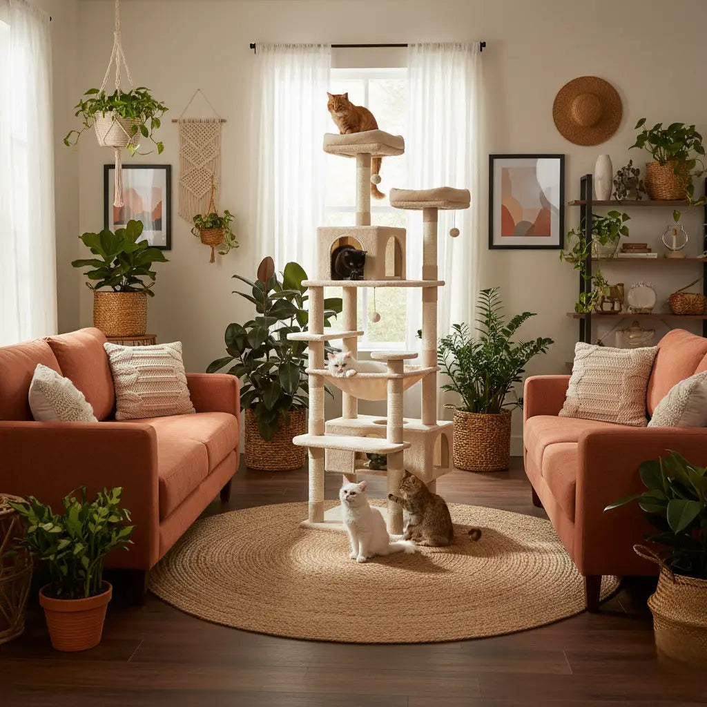 Arbre à chat XXL Imperial Heights – Le palace vertical pour grands chats comme les Maine Coon 184 cm