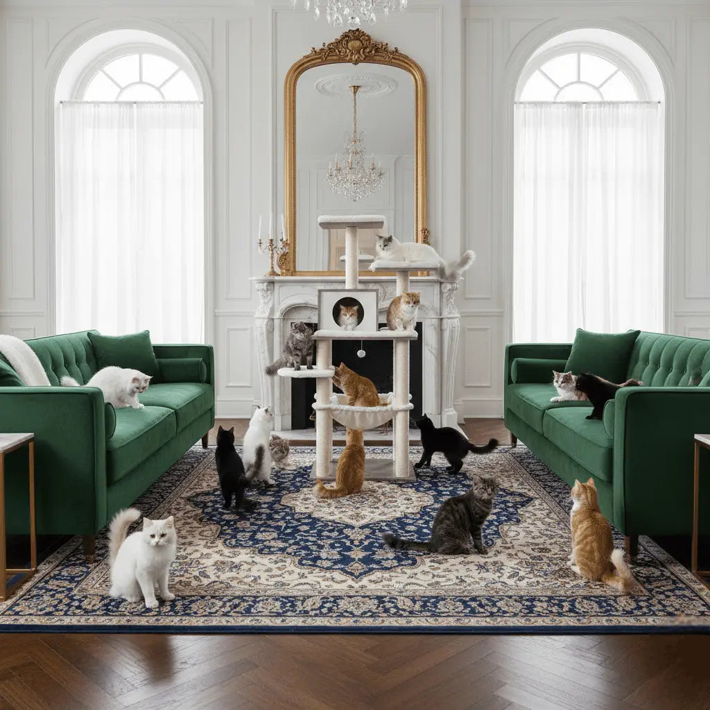 VeloursClimb – L’arbre à chat chic en bois au confort absolu 138 cm