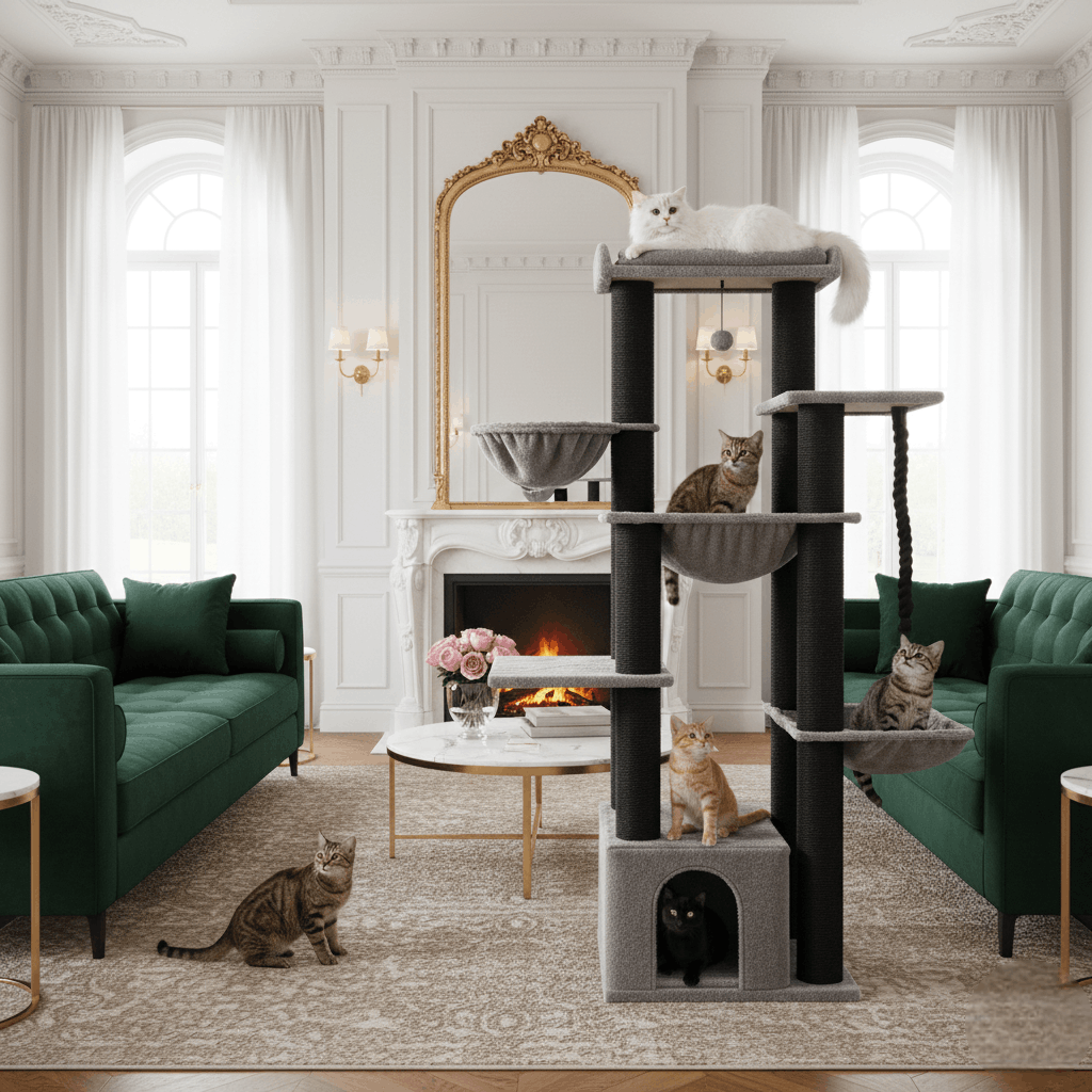 Arbre à chat XL pour grands chats comme les Maine Coon – TitanClimb 170 cm