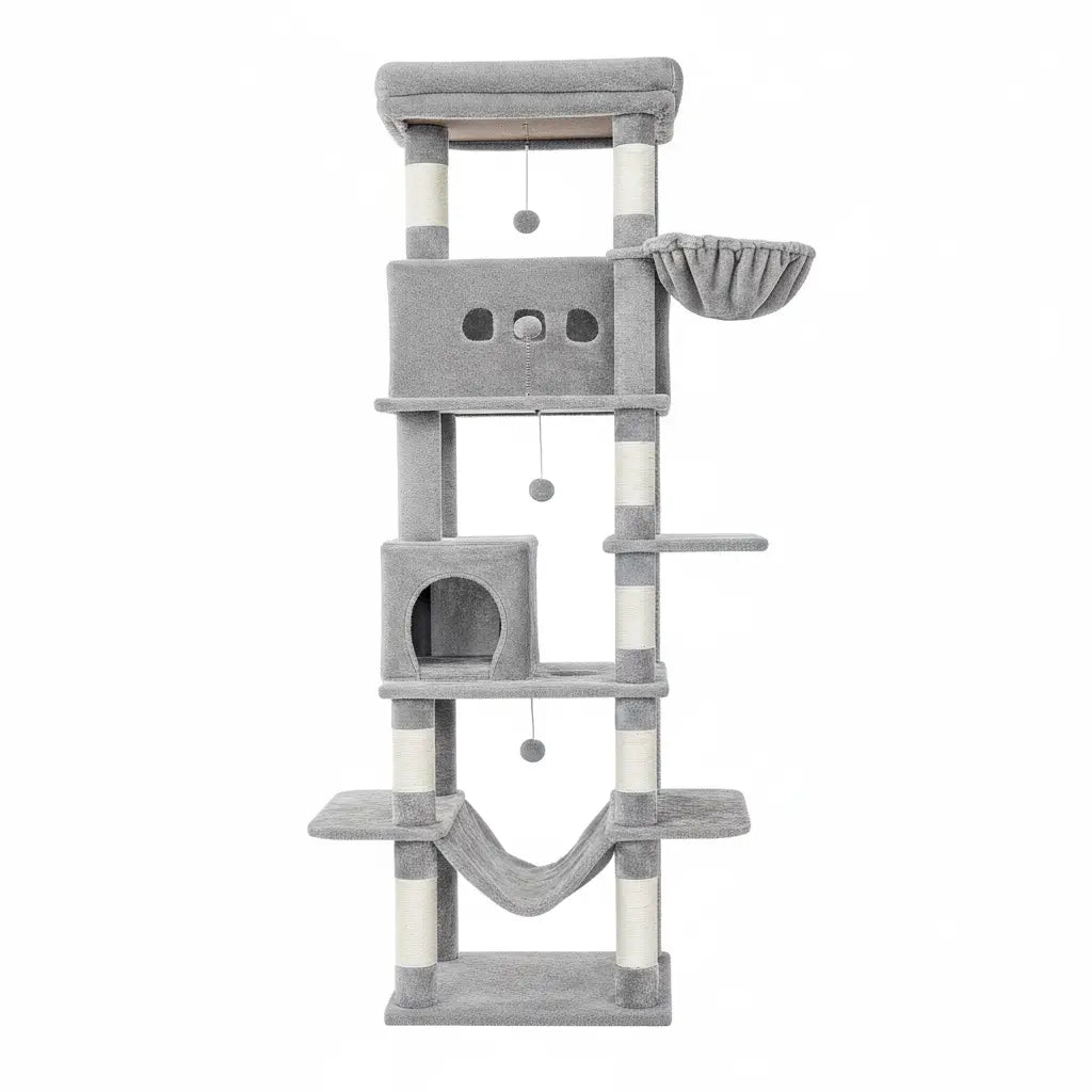 SkyLuxe Tower – Arbre à chat géant XXL 210 cm pour grands chats comme les Maine Coon