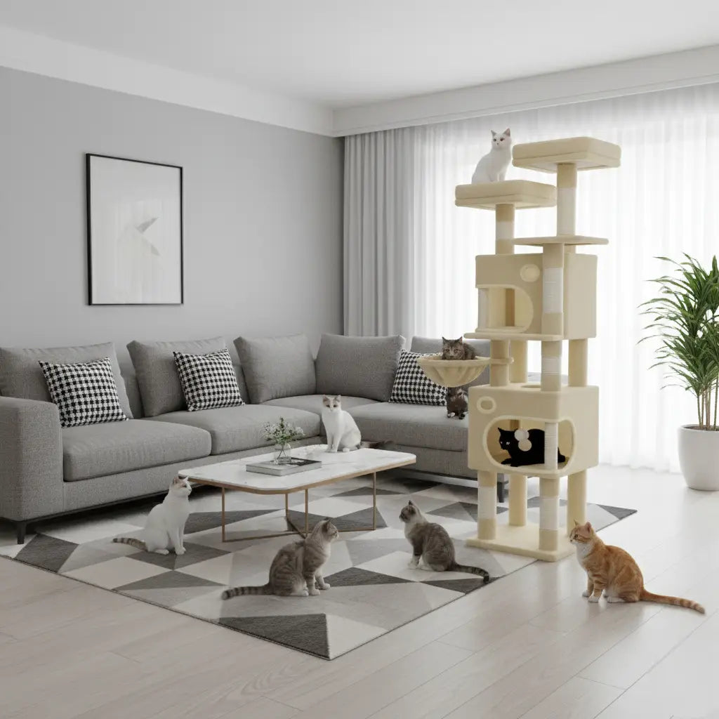 Arbre à chat TitanRoyal – La tour féline pour chats aventuriers 203 cm