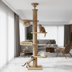 TitanPeak 260 – Arbre à chat XXL en bois massif  du sol au plafond  spécial Maine Coon