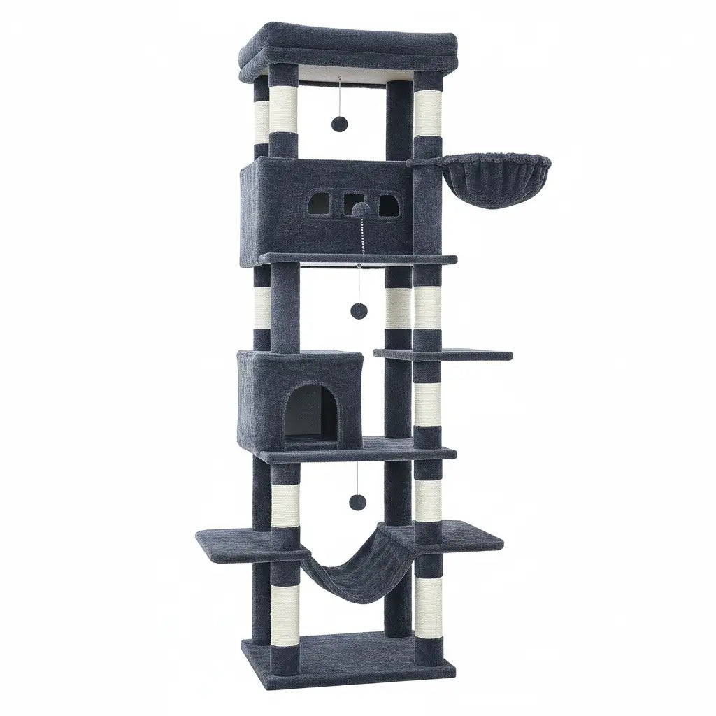 SkyLuxe Tower – Arbre à chat géant XXL 210 cm pour grands chats comme les Maine Coon