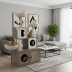 Arbre à chat en bois OpéraFeline – Le meuble félin tout-en-un au design sophistiqué 137 cm