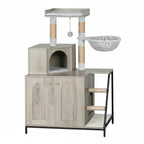 Arbre à chat SignatureLounge – Le meuble félin tout-en-un au design intelligent en bois massif 121 cm