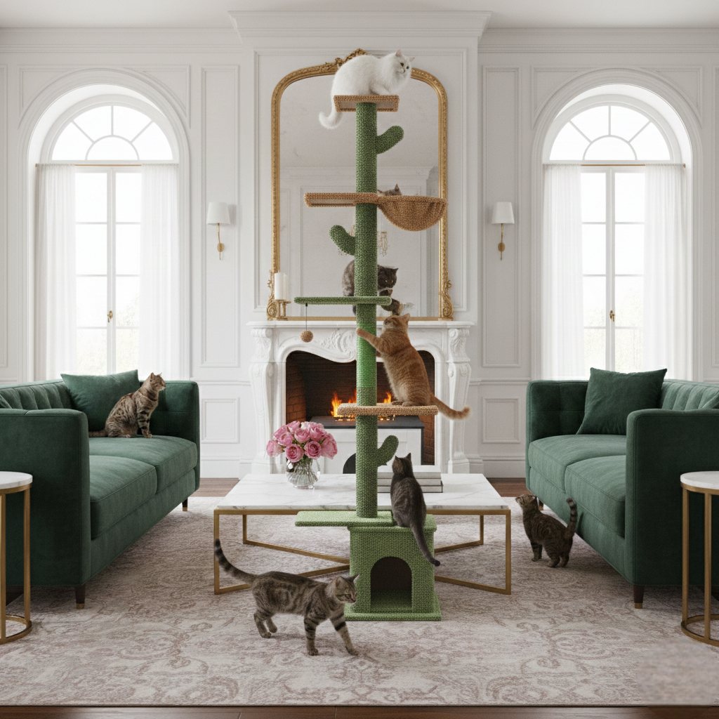Abre à chat du sol au plafond CactusClimb – La tour cactus qui réveille l’instinct aventurier de votre chat