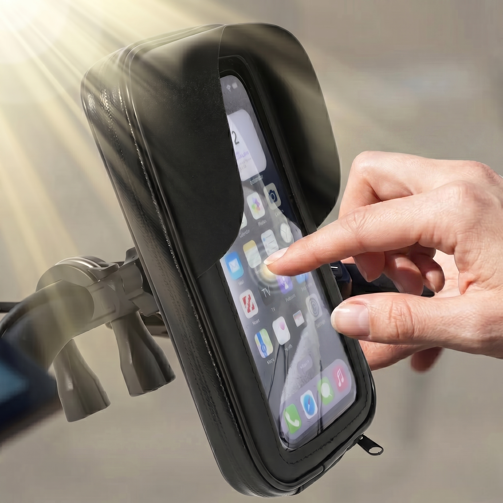 SUPPORT TÉLÉPHONE VÉLO ENTIÈREMENT ÉTANCHE – ROTATION 360° & TACTILE
