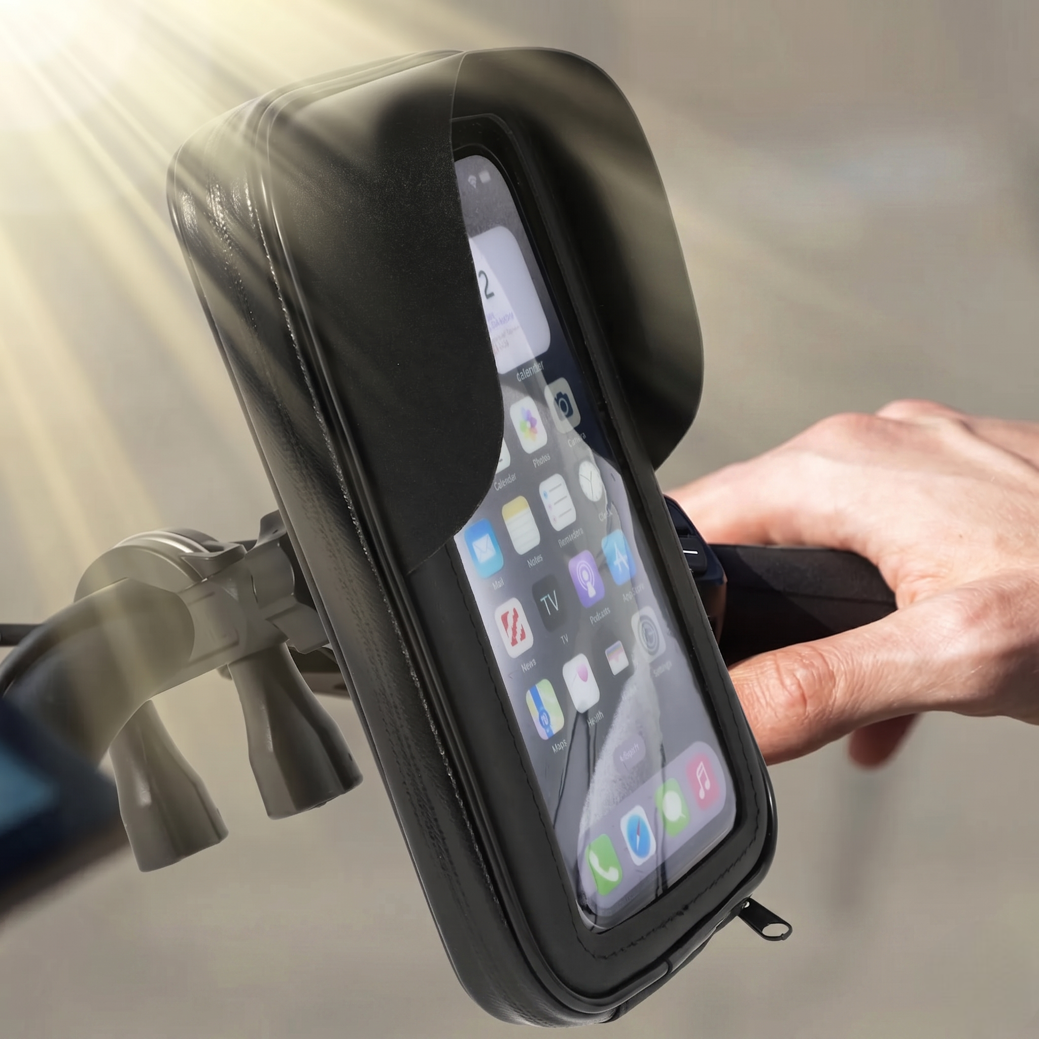 SUPPORT TÉLÉPHONE VÉLO ENTIÈREMENT ÉTANCHE – ROTATION 360° & TACTILE