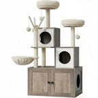 Arbre à chat en bois OpéraFeline – Le meuble félin tout-en-un au design sophistiqué 137 cm