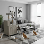 Arbre à chat SignatureLounge – Le meuble félin tout-en-un au design intelligent en bois massif 121 cm