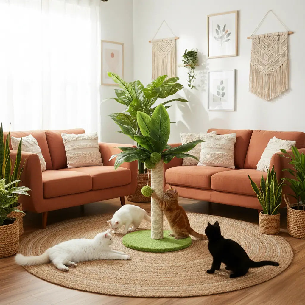 PALMÉA – LE GRIFFOIR À CHAT DESIGN QUI TRANSFORME VOTRE INTÉRIEUR 32 CM